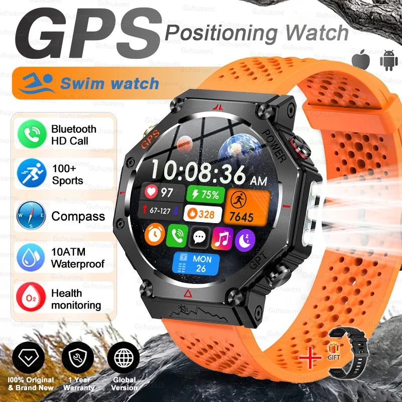 Military Grade GPS Smartwatch With AMOLED Display And 10ATM Waterproof 19
