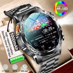 amoled gps smartwatch with nfc bluetooth call and fitness tracking