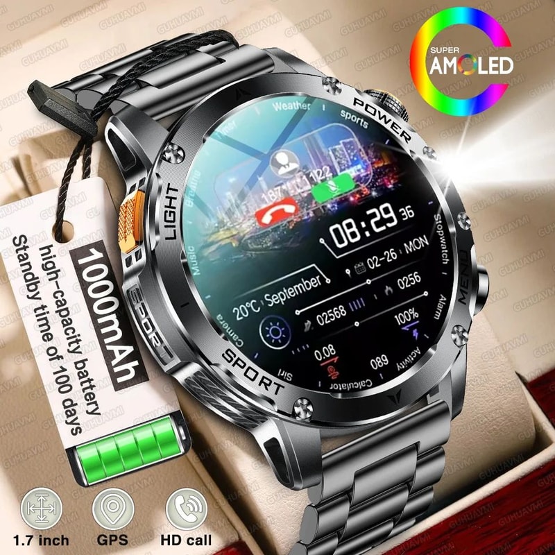 AMOLED GPS Smartwatch With NFC Bluetooth Call And Fitness Tracking 0