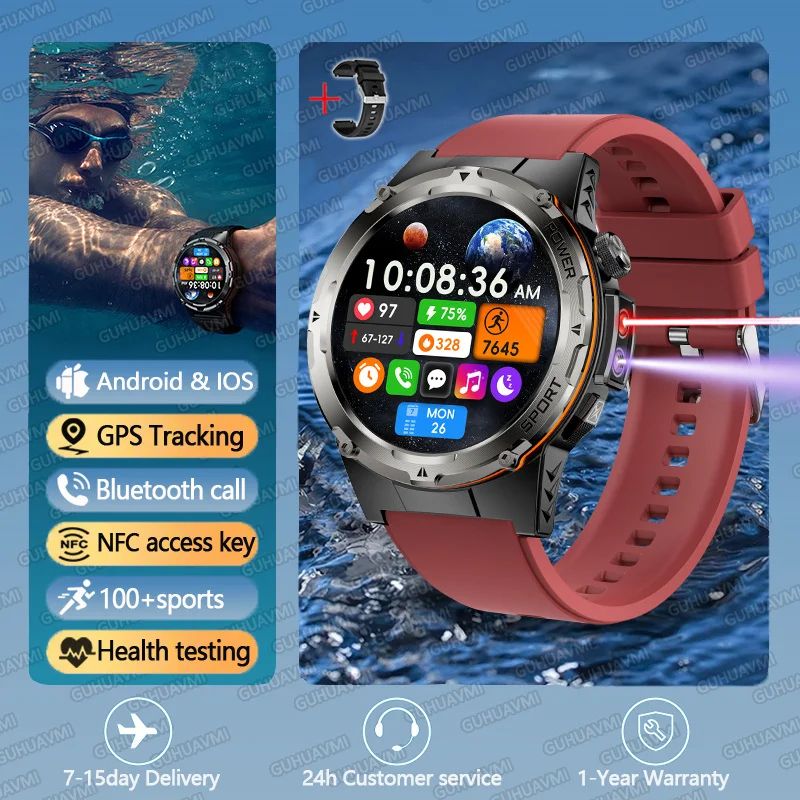Military GPS Smartwatch With NFC Call And Waterproof Sports Tracking 13