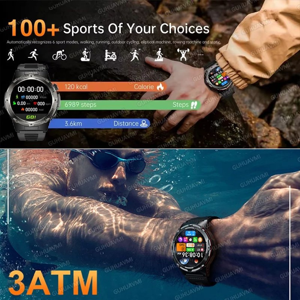 Military GPS Smartwatch With NFC Call And Waterproof Sports Tracking 3