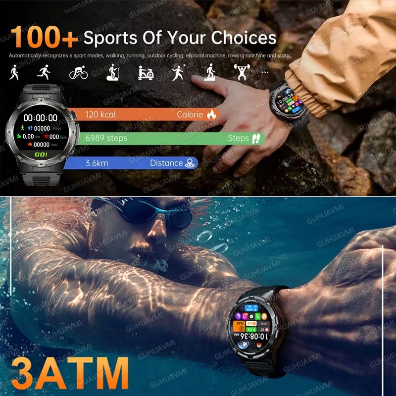 Military GPS Smartwatch With NFC Call And Waterproof Sports Tracking 3