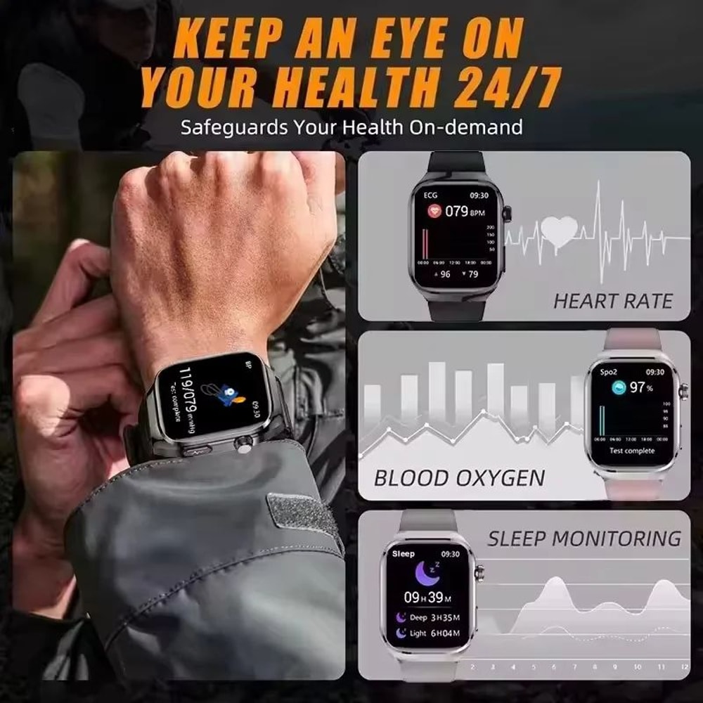 AI Health Monitoring Smartwatch With ECG Blood Pressure And Bluetooth Call 1