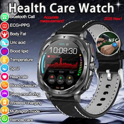 ai ecg health smartwatch with blood pressure nfc and body analysis
