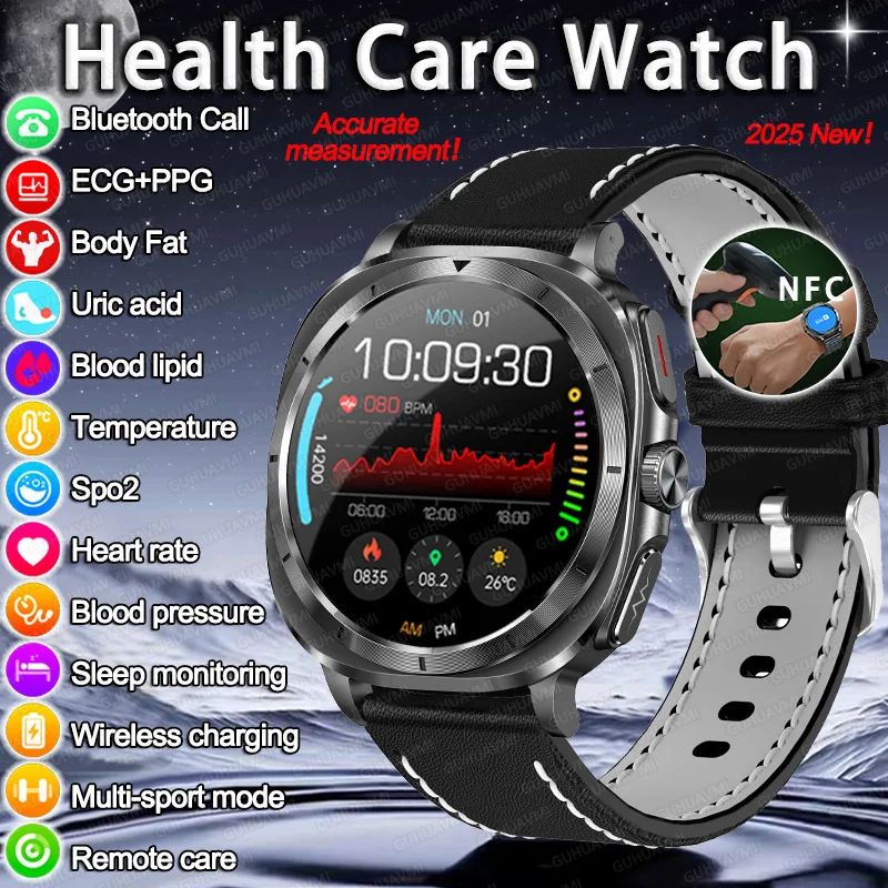 AI ECG Health Smartwatch With Blood Pressure NFC And Body Analysis 0