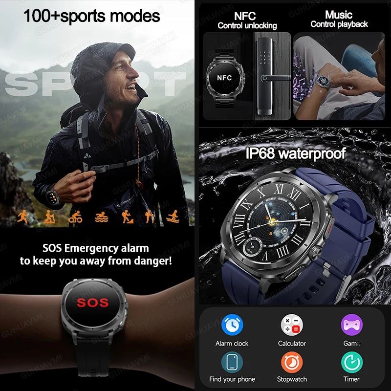 AI ECG Health Smartwatch With Blood Pressure NFC And Body Analysis 5