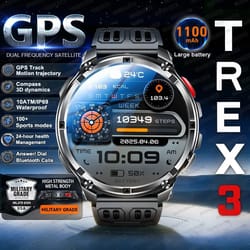 military gps smartwatch with compass and long battery rugged outdoor watch