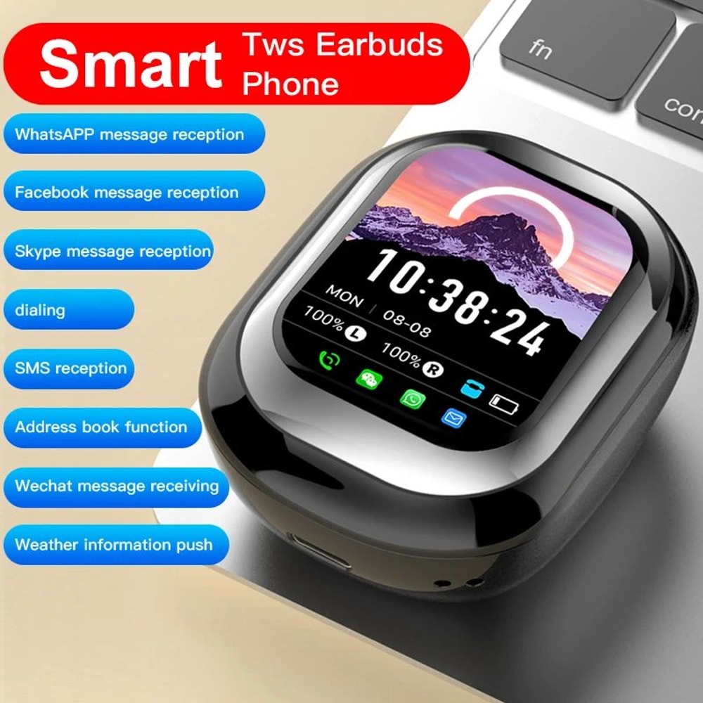 TouchSync Smart Earbuds With LED Screen And Wireless Control 4