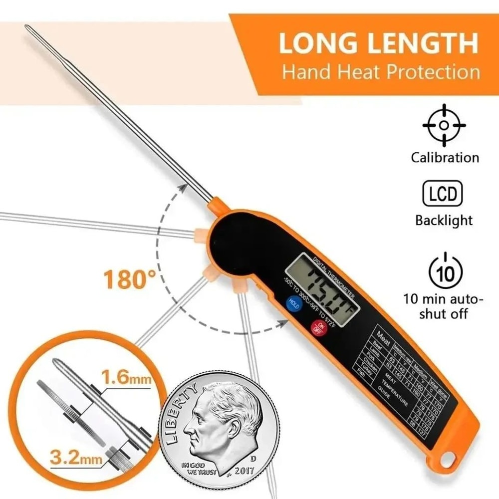 Instant Precision Digital Meat Thermometer For BBQ Grill And Kitchen Cooking 1