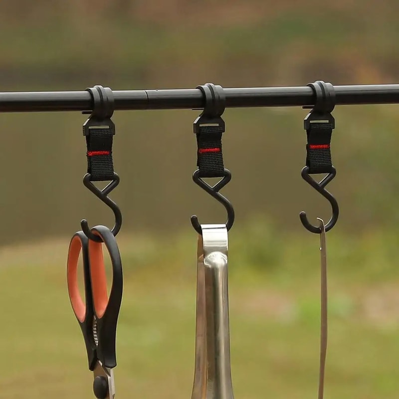 CampMate Multi Purpose Camping Hooks 10 Piece Portable Hanging Organizer Set 1