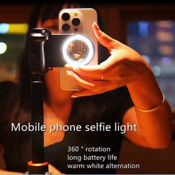 magnetic phone grip with bluetooth remote selfie handle and fill light