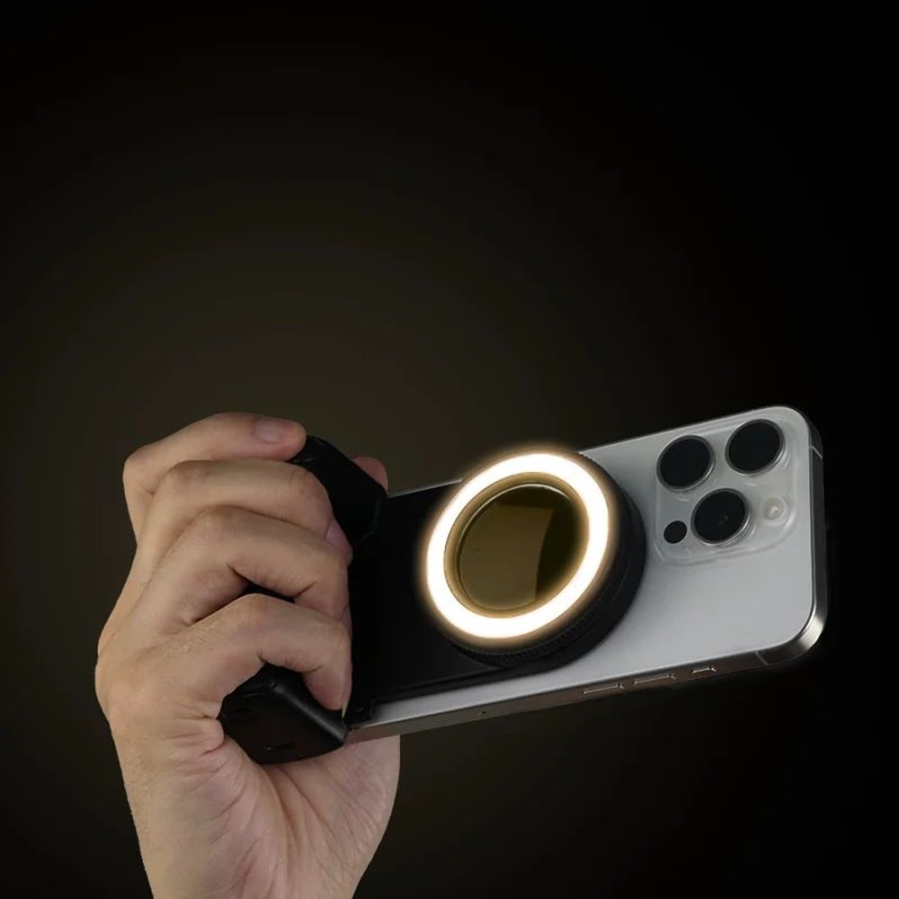 Magnetic Phone Grip With Bluetooth Remote Selfie Handle And Fill Light 2