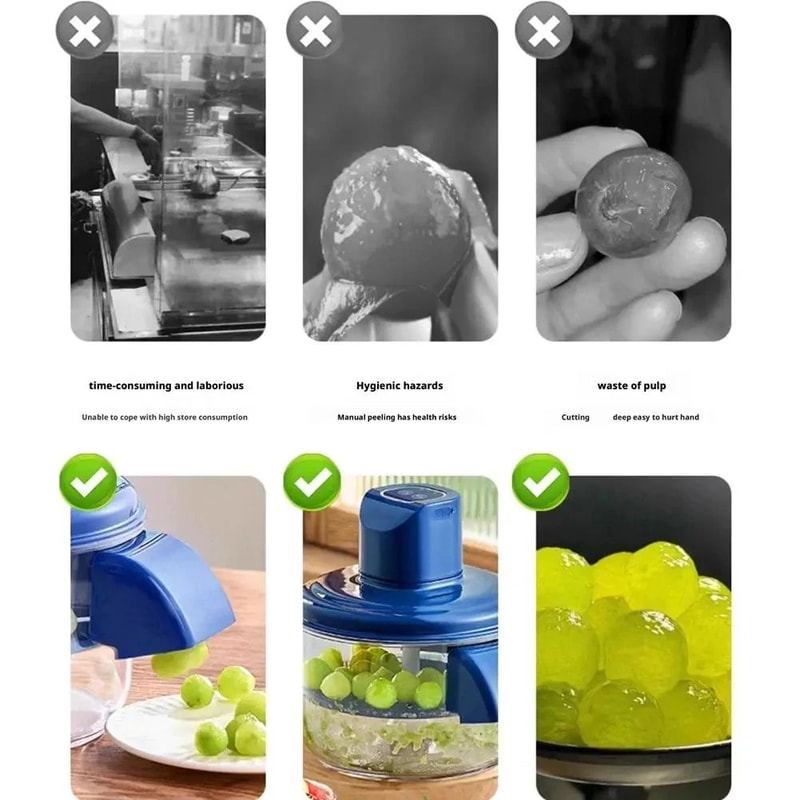 Automatic Electric Grape Peeler Rechargeable Fruit Peeling Machine 5