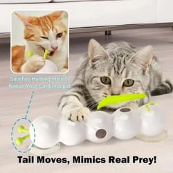 interactive cat toy motion activated automatic teasing cat play station