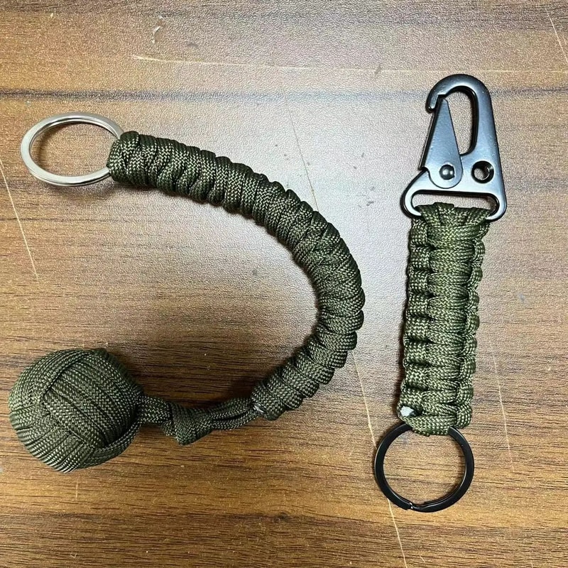 Tactical Paracord Keychain Steel Ball Self Defense Tool Survival Gear 9