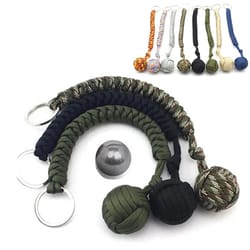 monkey fist self defense keychain steel ball survival tool