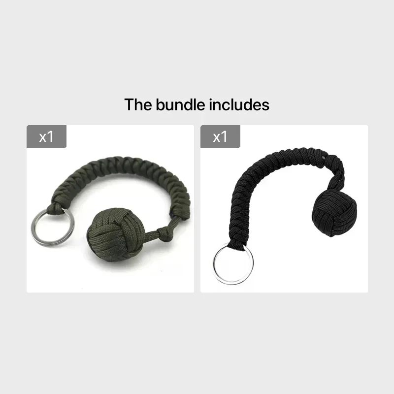 Monkey Fist Self Defense Keychain Steel Ball Survival Tool 13
