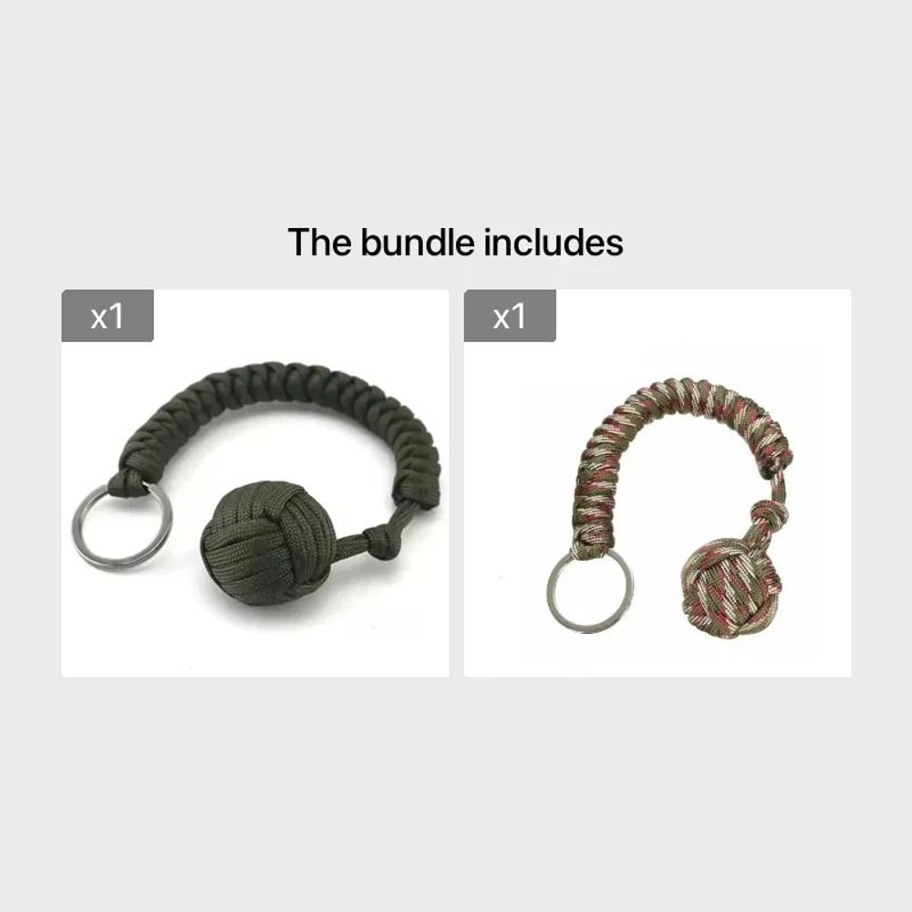 Monkey Fist Self Defense Keychain Steel Ball Survival Tool 14