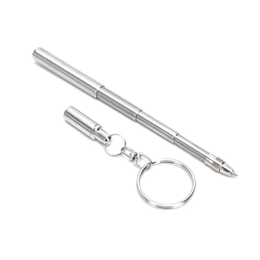 Mini Telescopic Keychain Pen Stainless Steel Portable Writing Tool 7
