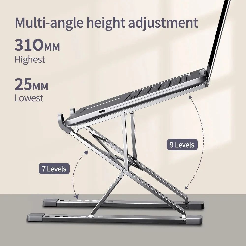 FlexLift Adjustable Laptop Stand Aluminum Foldable Cooling Stand For Desk Setup 1
