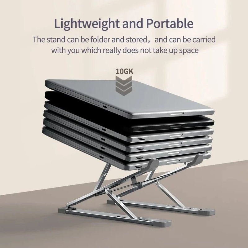 FlexLift Adjustable Laptop Stand Aluminum Foldable Cooling Stand For Desk Setup 3