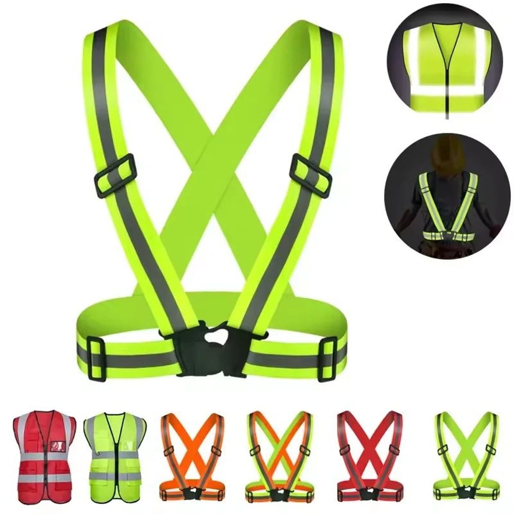NightSafe Reflective Safety Vest Adjustable High Visibility Running Gear 0