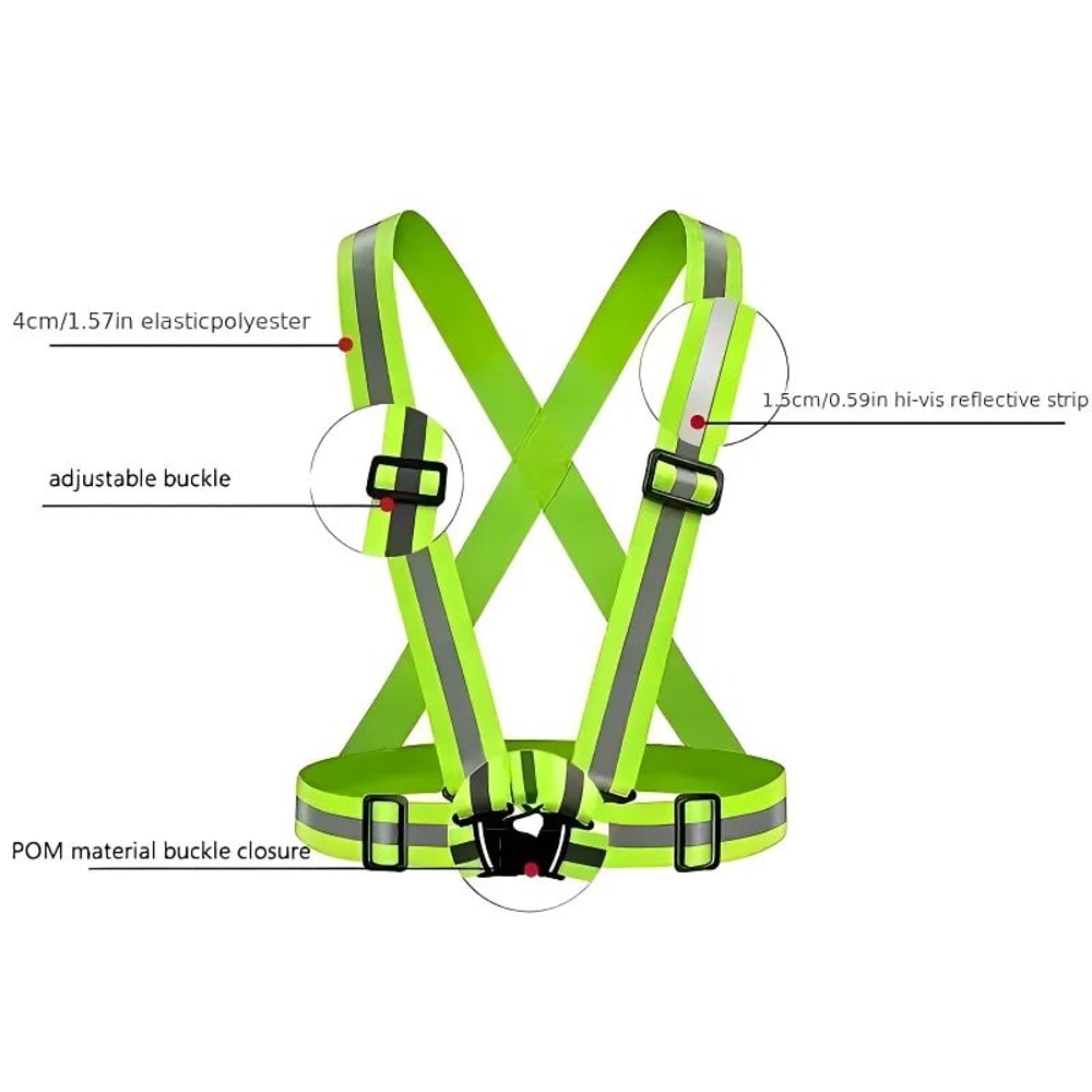 NightSafe Reflective Safety Vest Adjustable High Visibility Running Gear 1