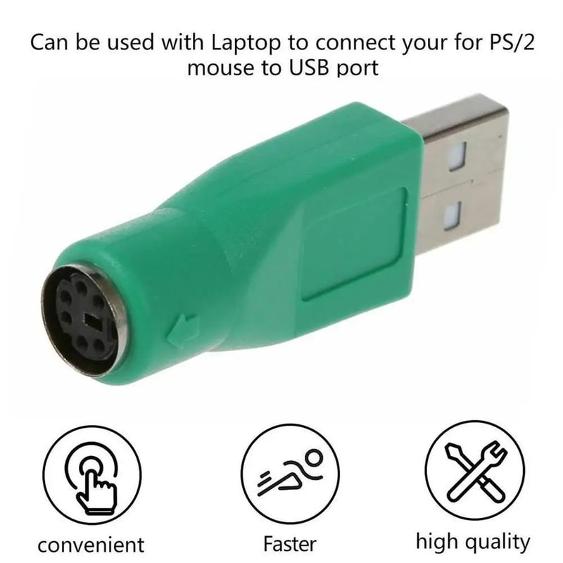 USB To PS2 Adapter Mouse And Keyboard Converter Compact PC Connector 4