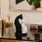 Modern Black White Cat Sculpture Desk Decor 0