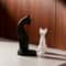 Modern Black White Cat Sculpture Desk Decor 2