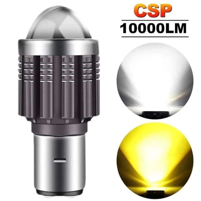 BA20D LED Motorcycle Headlight Bulb High Low Beam 0