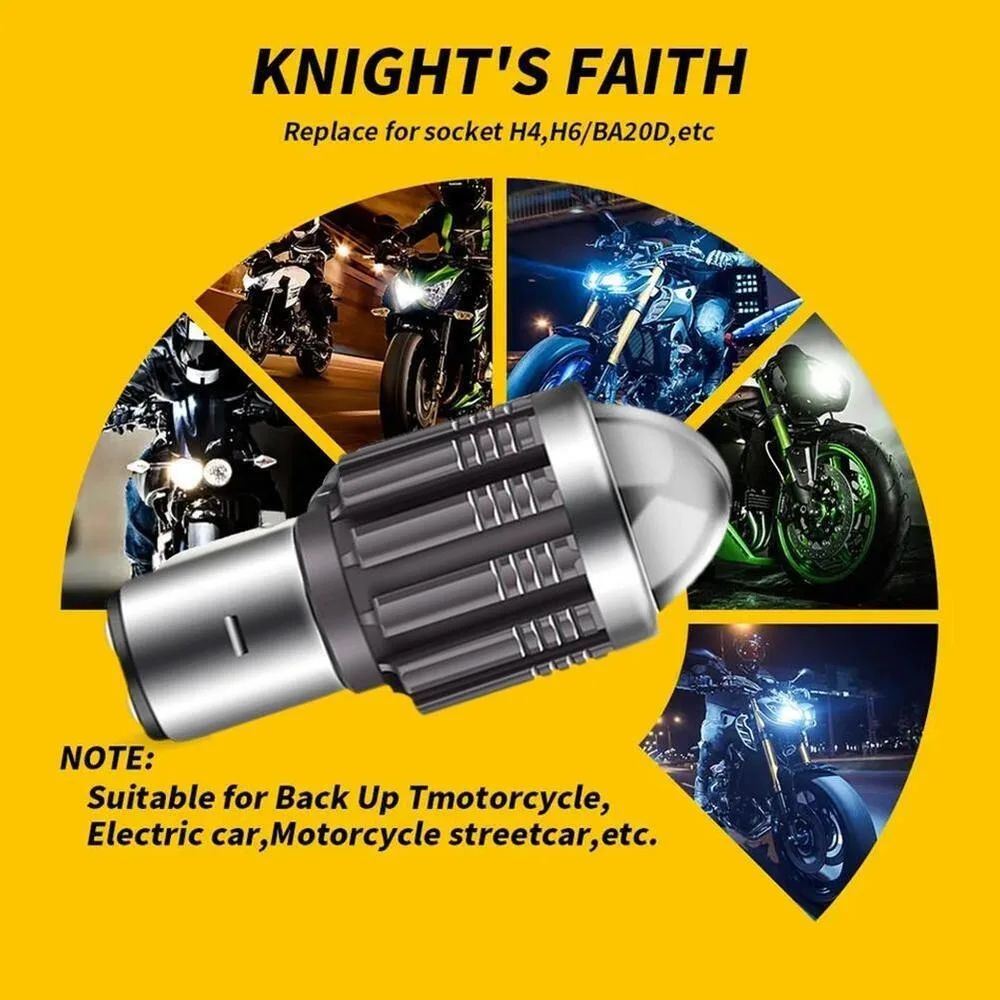 BA20D LED Motorcycle Headlight Bulb High Low Beam 2