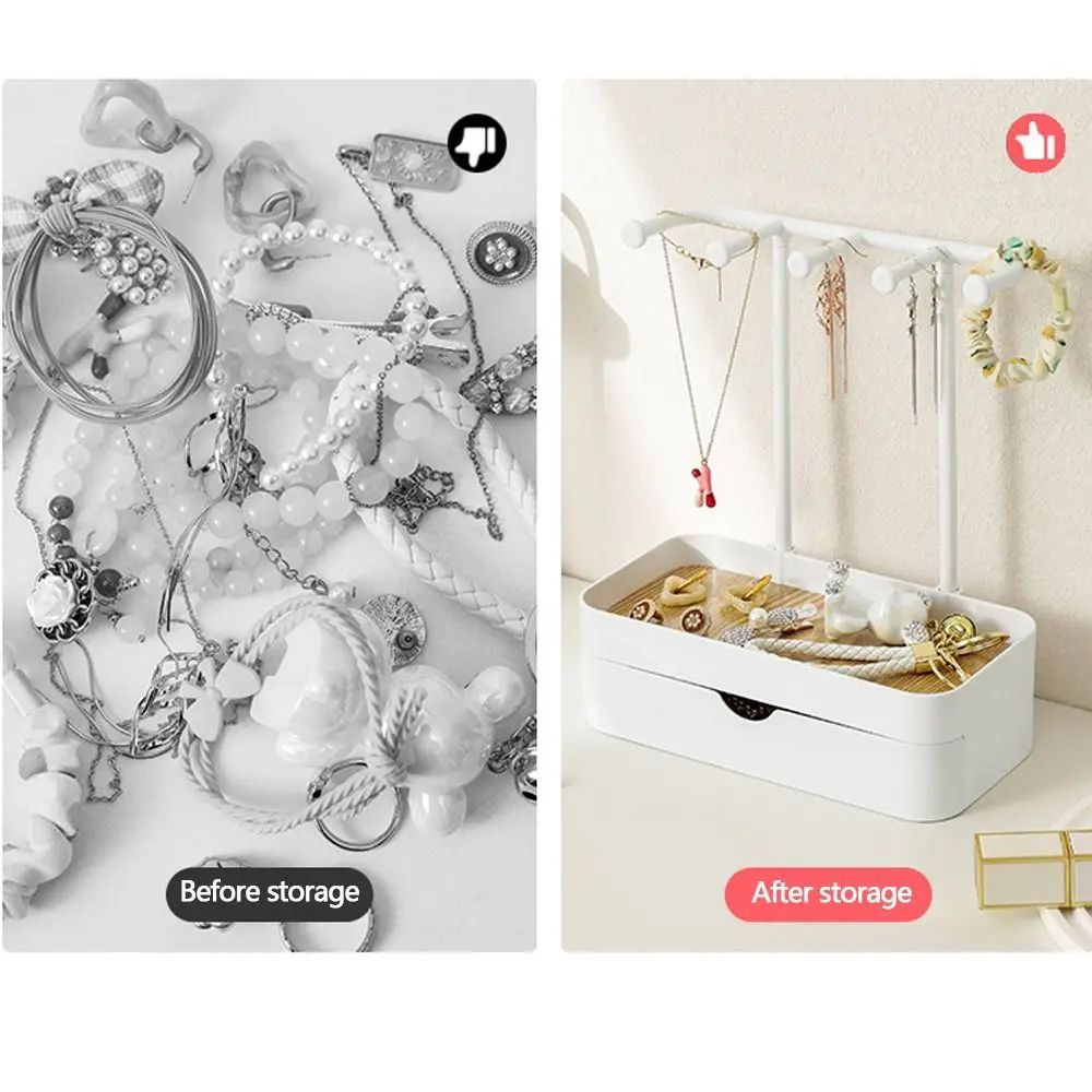 Wooden Jewelry Display Rack With Drawer Storage 5