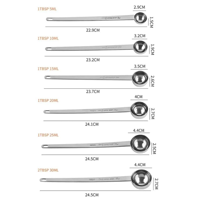 Stainless Steel Long Handle Measuring Spoon 5