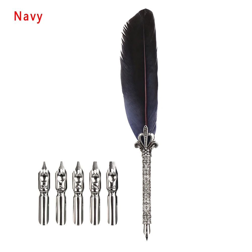 Vintage Feather Quill Calligraphy Pen Set 13