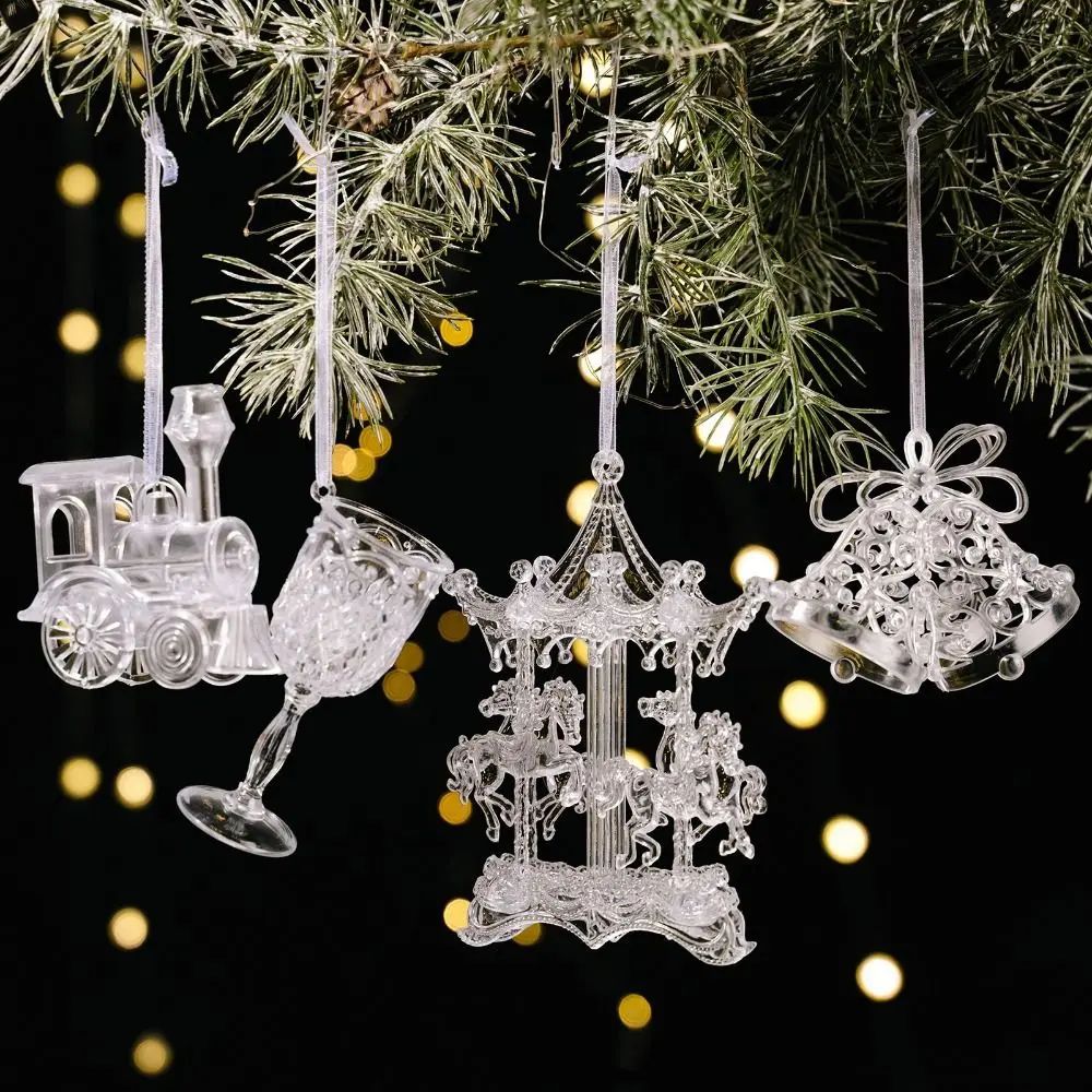 Transparent Acrylic Angel Christmas Tree Hanging Ornament Decor 1
