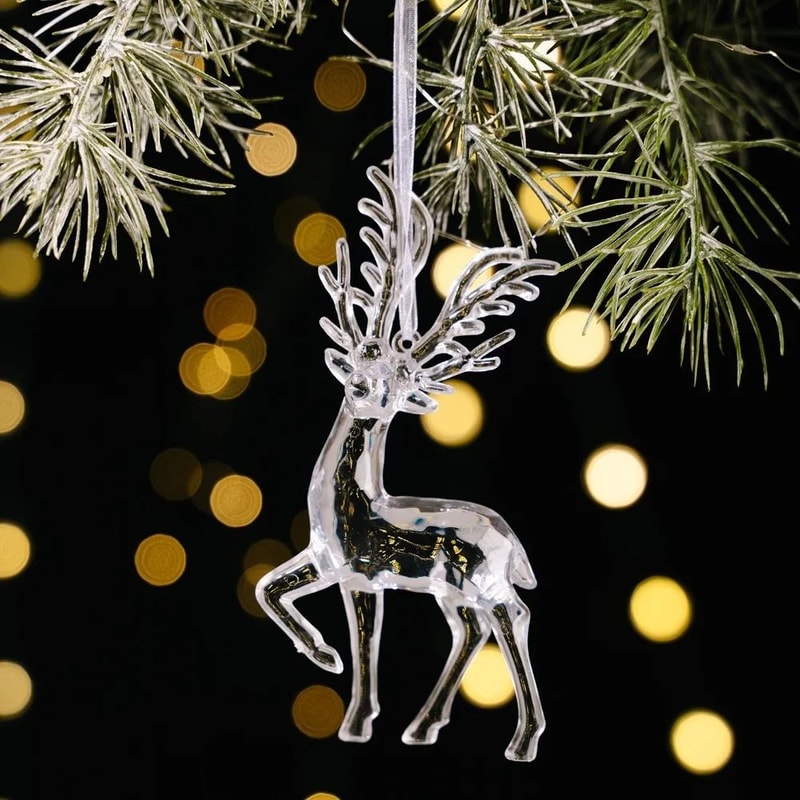 Transparent Acrylic Angel Christmas Tree Hanging Ornament Decor 7