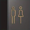 Black Gold Brass Toilet Sign Plate For Bathroom Door And Wall Decor 0