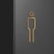 Black Gold Brass Toilet Sign Plate For Bathroom Door And Wall Decor 1