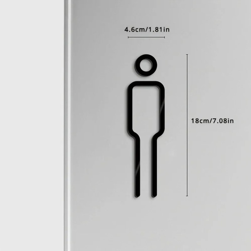 Black Gold Brass Toilet Sign Plate For Bathroom Door And Wall Decor 5