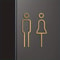 Black Gold Brass Toilet Sign Plate For Bathroom Door And Wall Decor 7