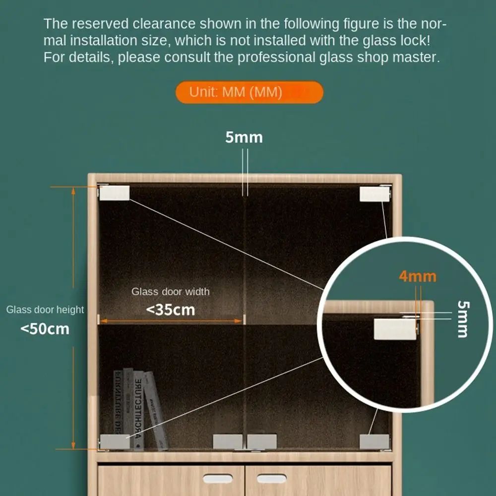 Glass Door Hinge Set For Wine Cabinet And Display Cabinets 1