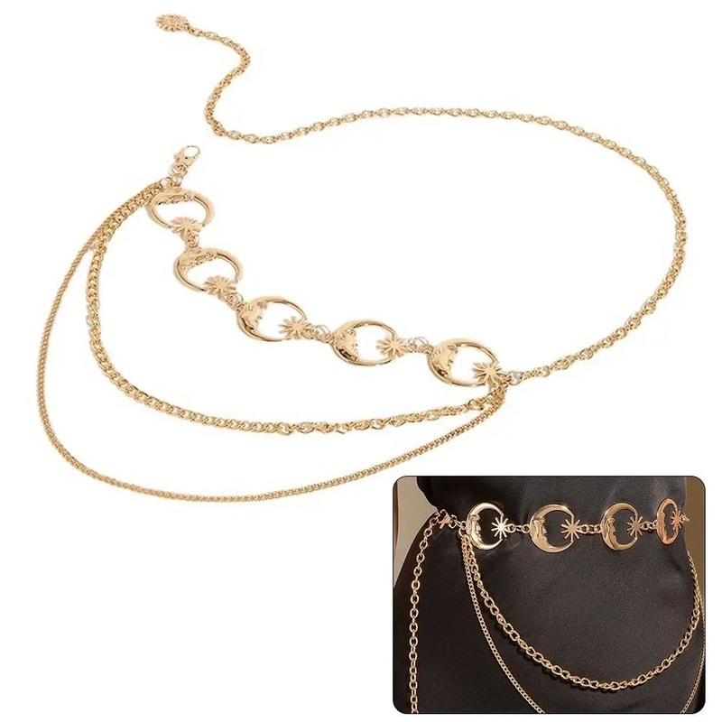 Vintage Moon Waist Chain Belt For Women 4