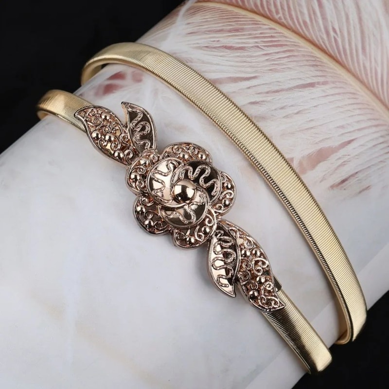 Luxury Elastic Gold Chain Waist Belt For Women 13