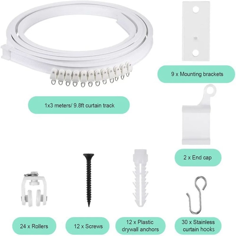 Flexible Silent Curtain Track Rail System 2