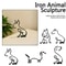 Modern Wrought Iron Dog Sculpture Home Decor 0