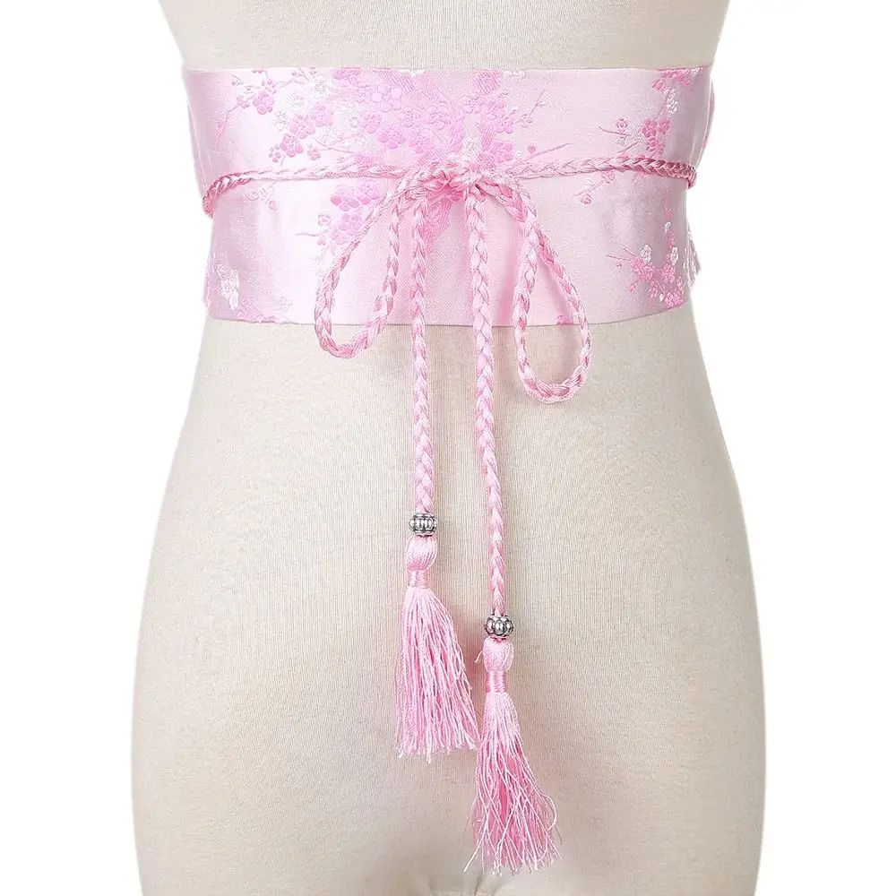 Japanese Floral Satin Waist Belt For Women 8
