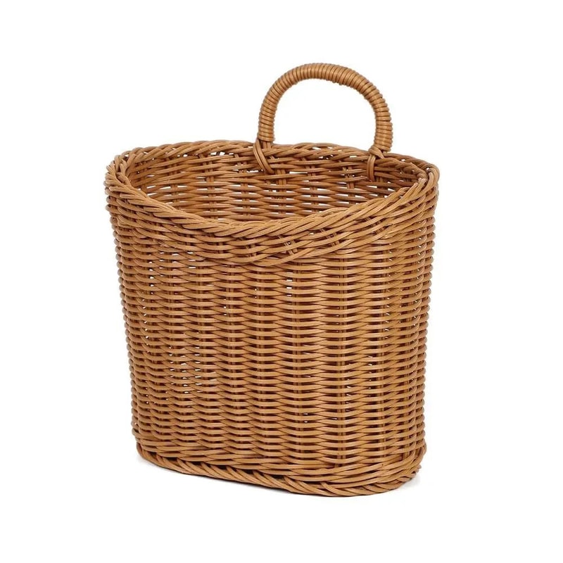 Handwoven Rattan Style Hanging Storage Basket 0