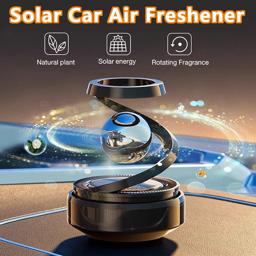 Solar Powered Rotating Car Air Freshener Diffuser 0