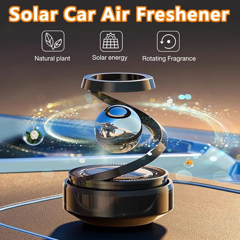 Solar Powered Rotating Car Air Freshener Diffuser 0